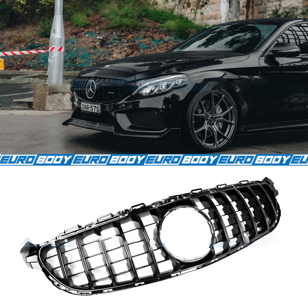 AMG Style Panamericana Front Grill for 15-21 Mercedes-Benz C-Class (Sedan/Coupe) W205/C205