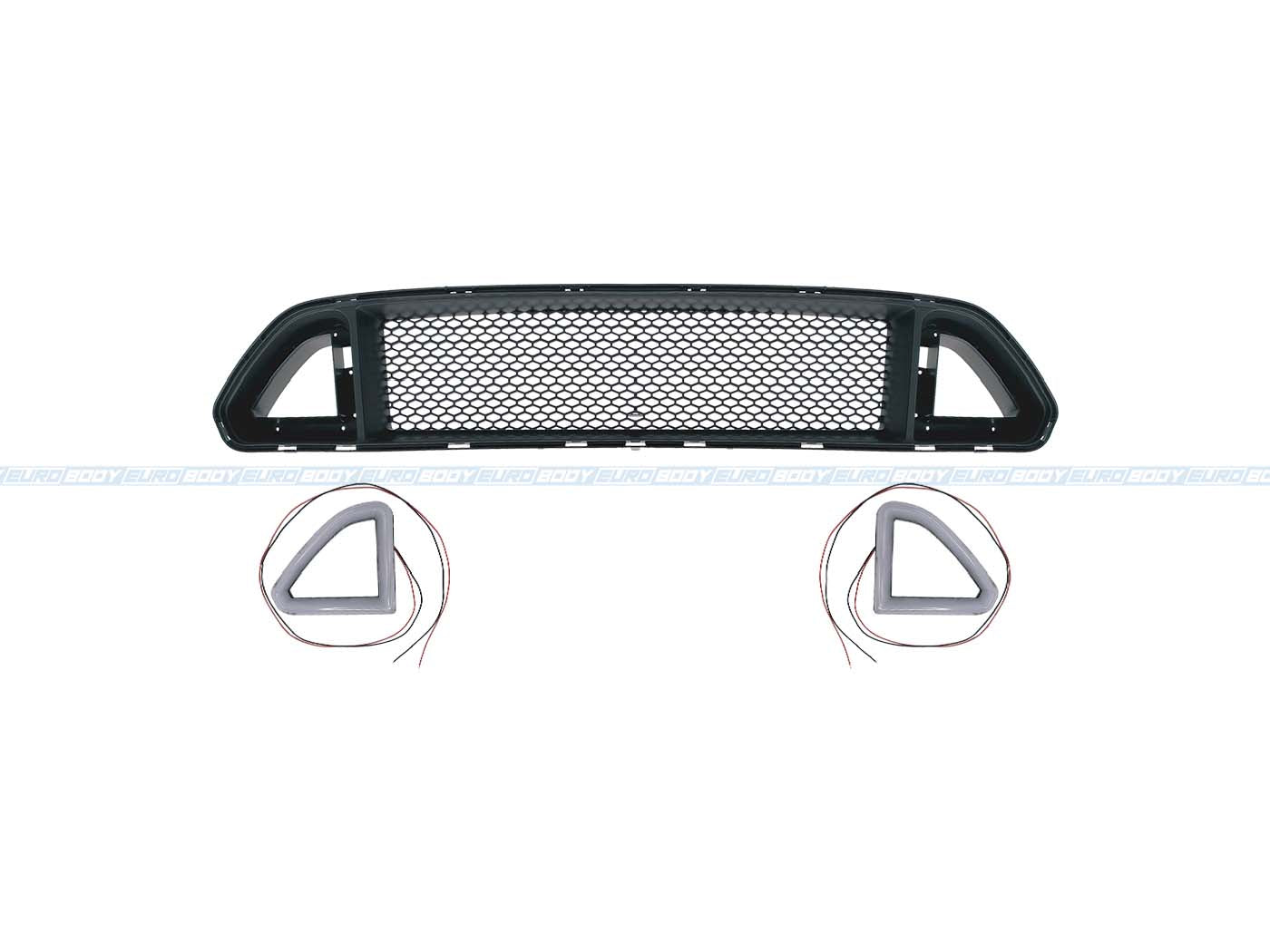 Euro Design Front Grill with LED (Gloss Black) for 15-21 Ford Mustang FM/FN