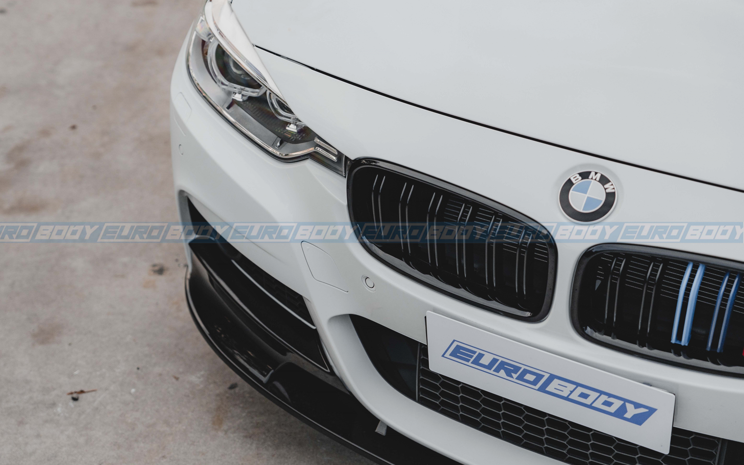 Euro Design Dual Slot Front Grill (Gloss Black) for 12-18 BMW 3 Series/4 Series F30/F31/F32/F33/F36