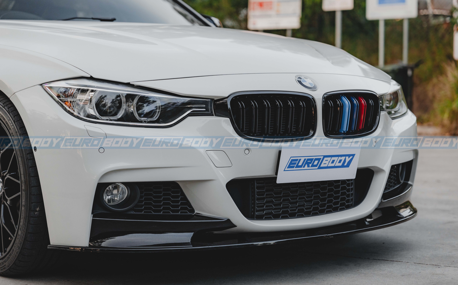 Euro Design Dual Slot Front Grill (Gloss Black) for 12-18 BMW 3 Series/4 Series F30/F31/F32/F33/F36