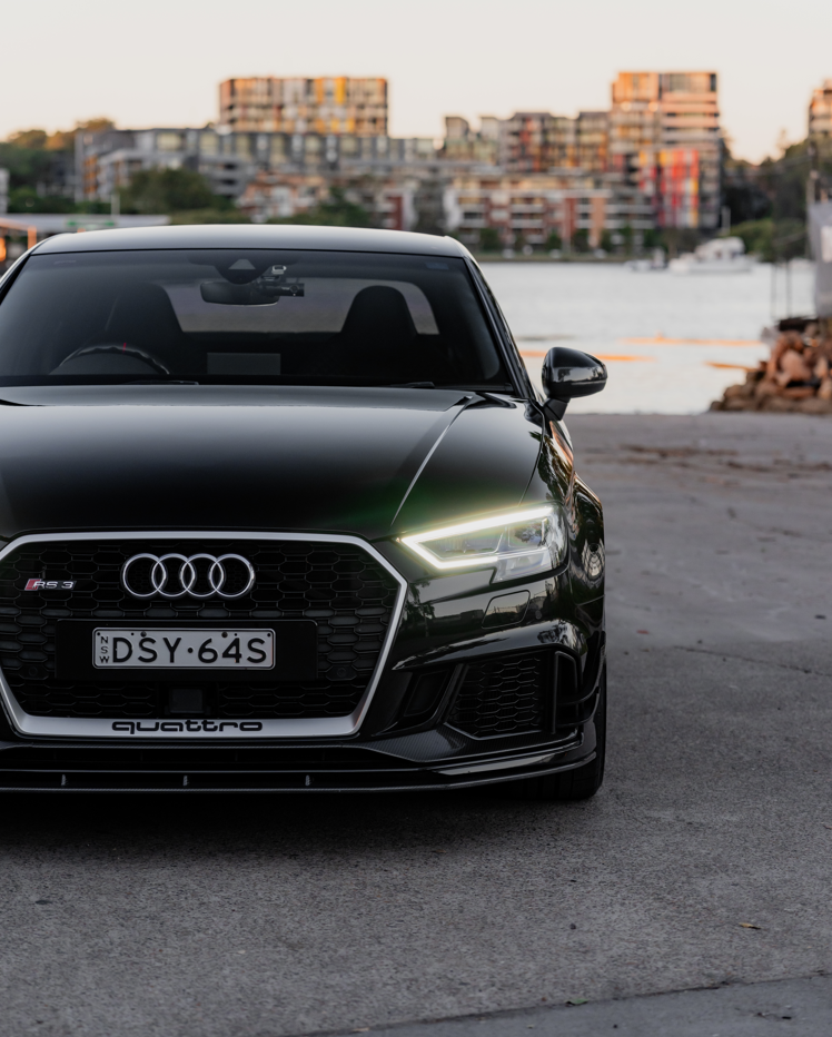 Euro Design Front Bumper Canards (Dry Carbon Fibre) for 17-19 Audi RS3 (Sedan) 8V