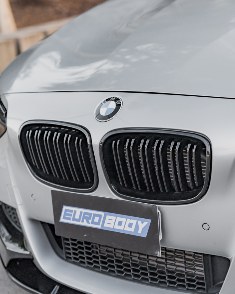 Euro Design Dual Slot Front Grill (Gloss Black) for 11-19 BMW 1 Series F20