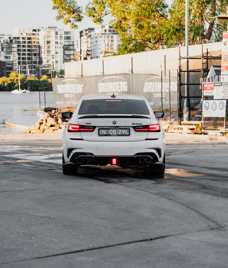 Competition Style Rear Diffuser with LED (Gloss Black) for 19-22 BMW 3 Series G20 (M-Sport)