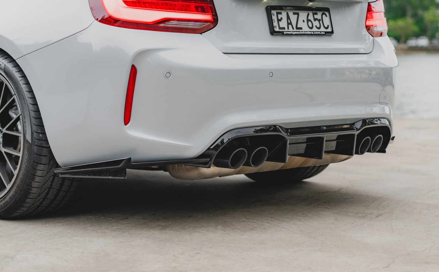 Euro Design Rear Diffuser (Gloss Black) for 16-21 BMW M2 F87