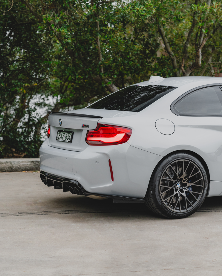 Euro Design Rear Diffuser (Gloss Black) for 16-21 BMW M2 F87