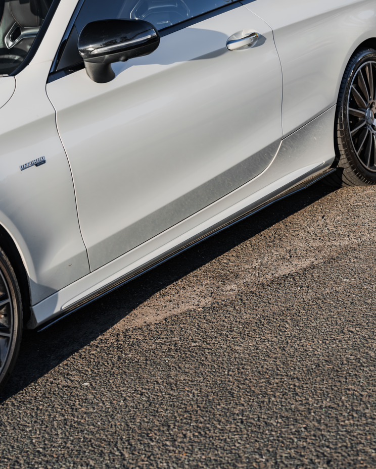 Euro Design Side Skirts (Gloss Black) for 15-21 Mercedes-Benz C-Class (AMG/AMG-Line) W205/C205