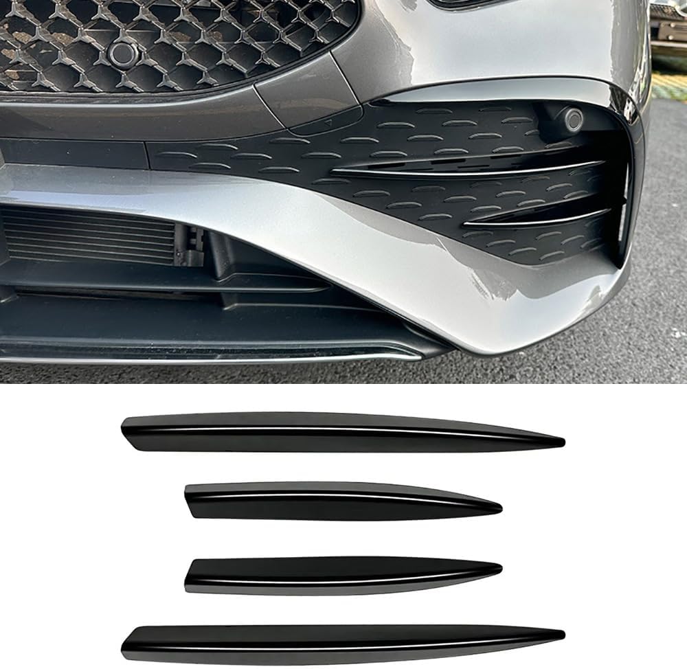 Euro Design Front Fins (Gloss Black) for 23+ Mercedes-Benz A-Class (A35/AMG-Line) W177/V177
