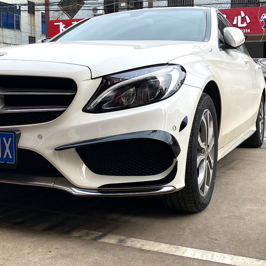 Euro Design Front Canards (Gloss Black) for 15-18 Mercedes-Benz C-Class (C43/AMG-Line) W205/C205
