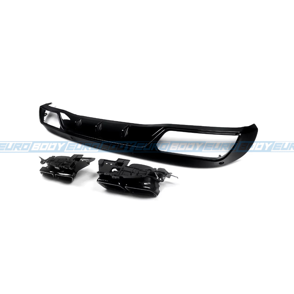 C63S (AMG) Style Rear Diffuser (Gloss Black) for 15-18 Mercedes-Benz C-Class (Base Model) (Sedan) W205