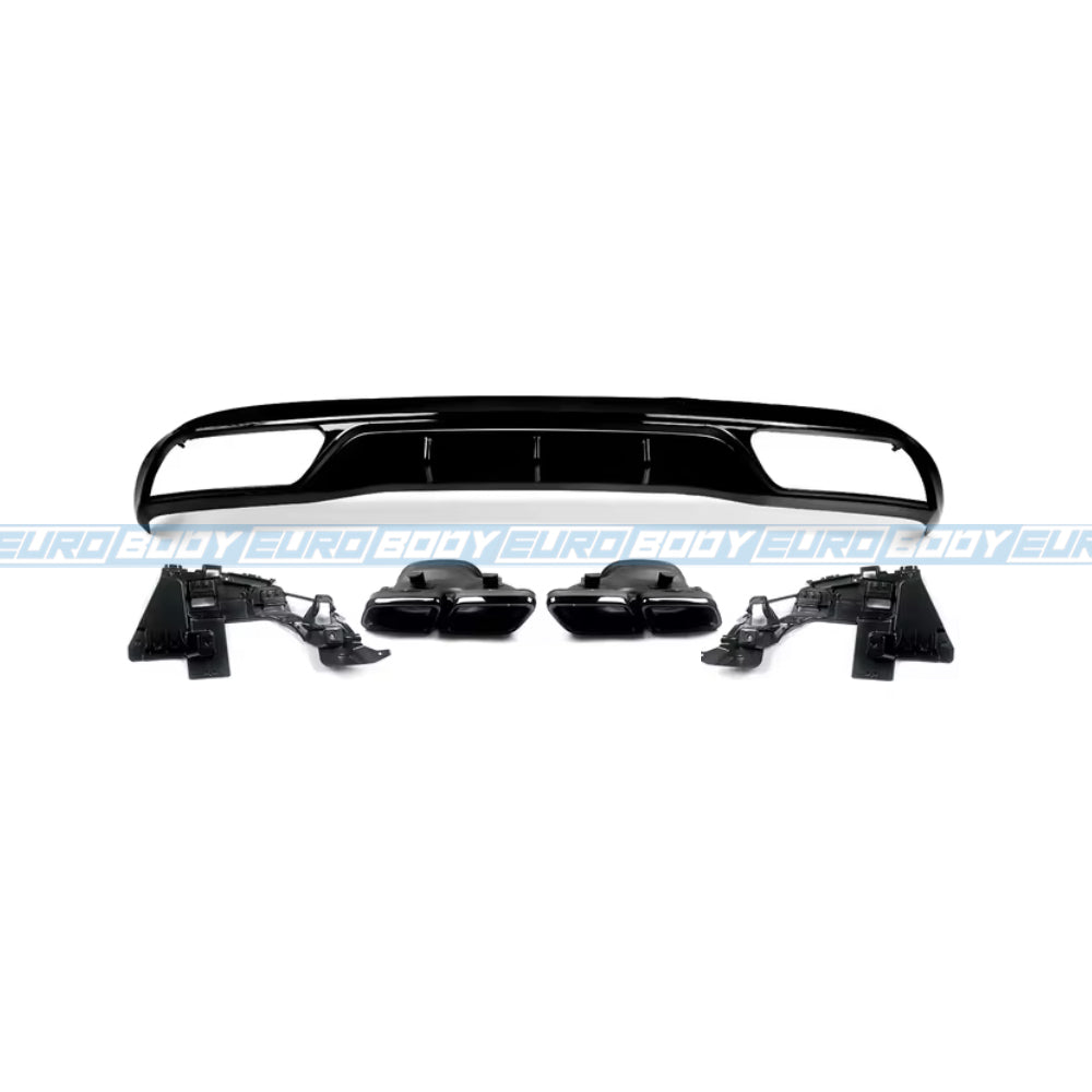 C63S (AMG) Style Rear Diffuser (Gloss Black) for 15-18 Mercedes-Benz C-Class (Base Model) (Sedan) W205