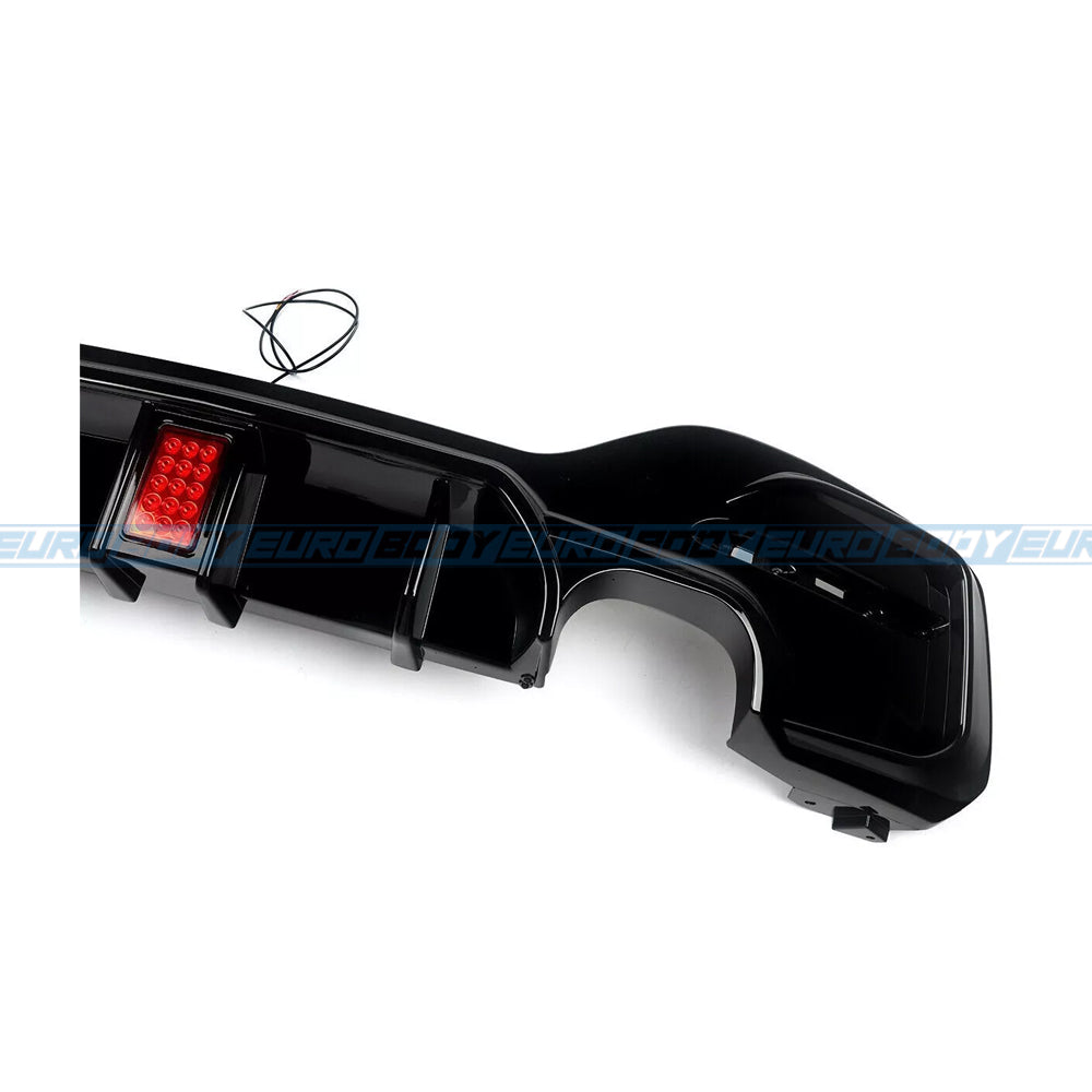 Competition Style Rear Diffuser with LED (Gloss Black) for 15-19 BMW 1 Series F20 (M-Sport) LCI