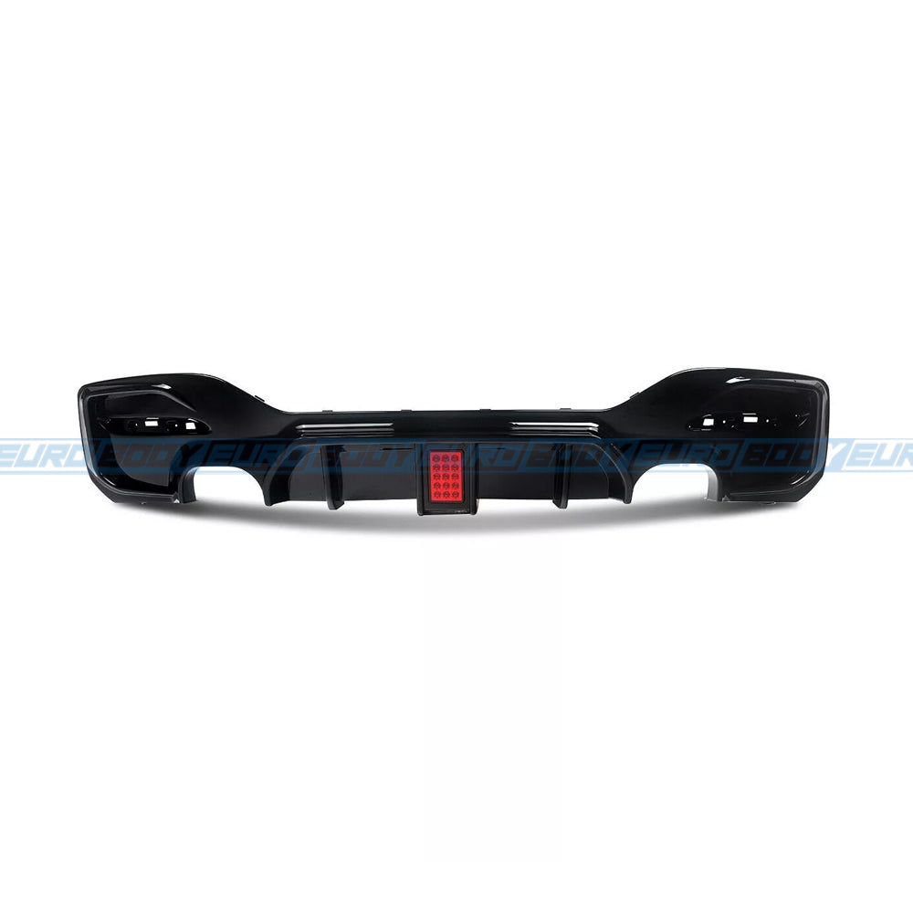Competition Style Rear Diffuser with LED (Gloss Black) for 15-19 BMW 1 Series F20 (M-Sport) LCI