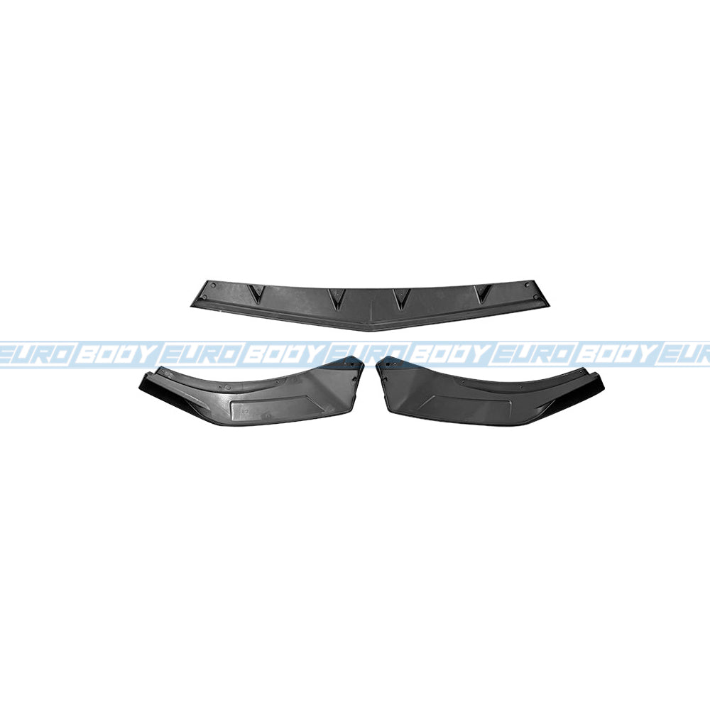 Euro Design 3 Piece Front Lip (Gloss Black) for 21+ Volkswagen Golf TSI/R-Line MK8