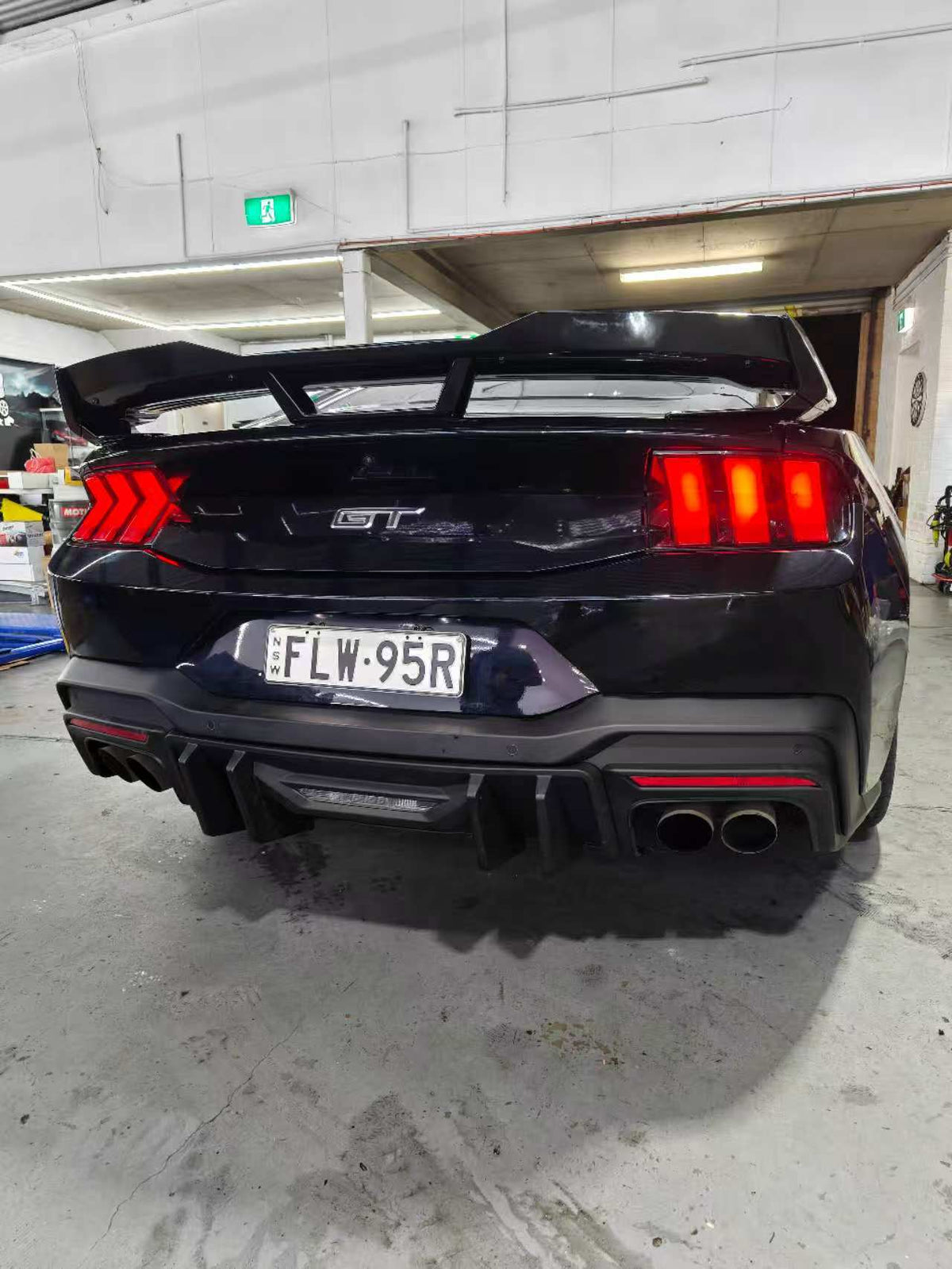 Dark Horse Style Spoiler with Gurney Flap (Gloss Black) for 24+ Ford Mustang FO S650