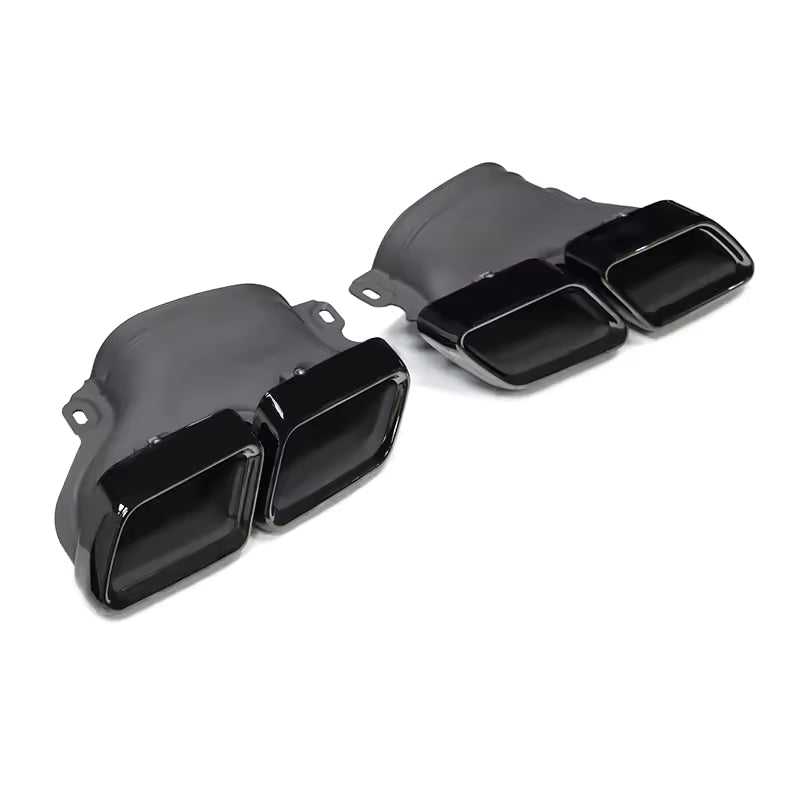 C63S (AMG) Style Exhaust Tips (Black Finish) for 15-21 Mercedes-Benz C-Class W205/C205