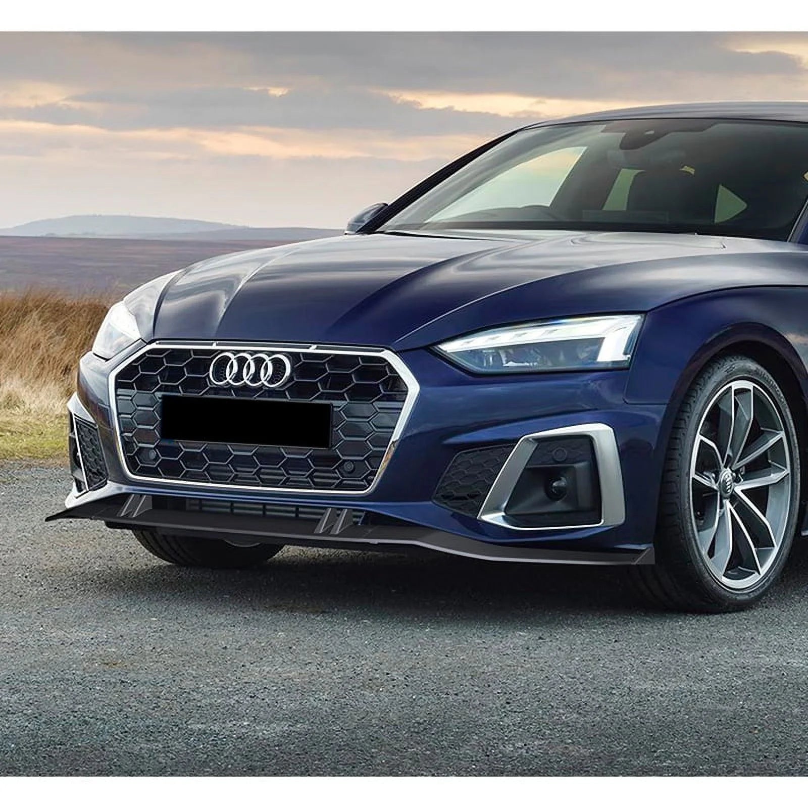 Euro Design Front Lip (Gloss Black) for 20-22 Audi A5 S-Line/S5 F5