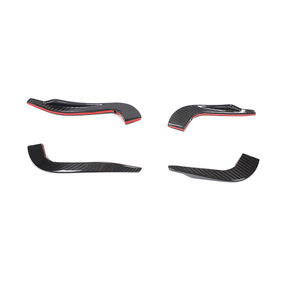 Euro Design Front Bumper Canards (Dry Carbon Fibre) for 17-19 Audi RS3 (Sedan) 8V
