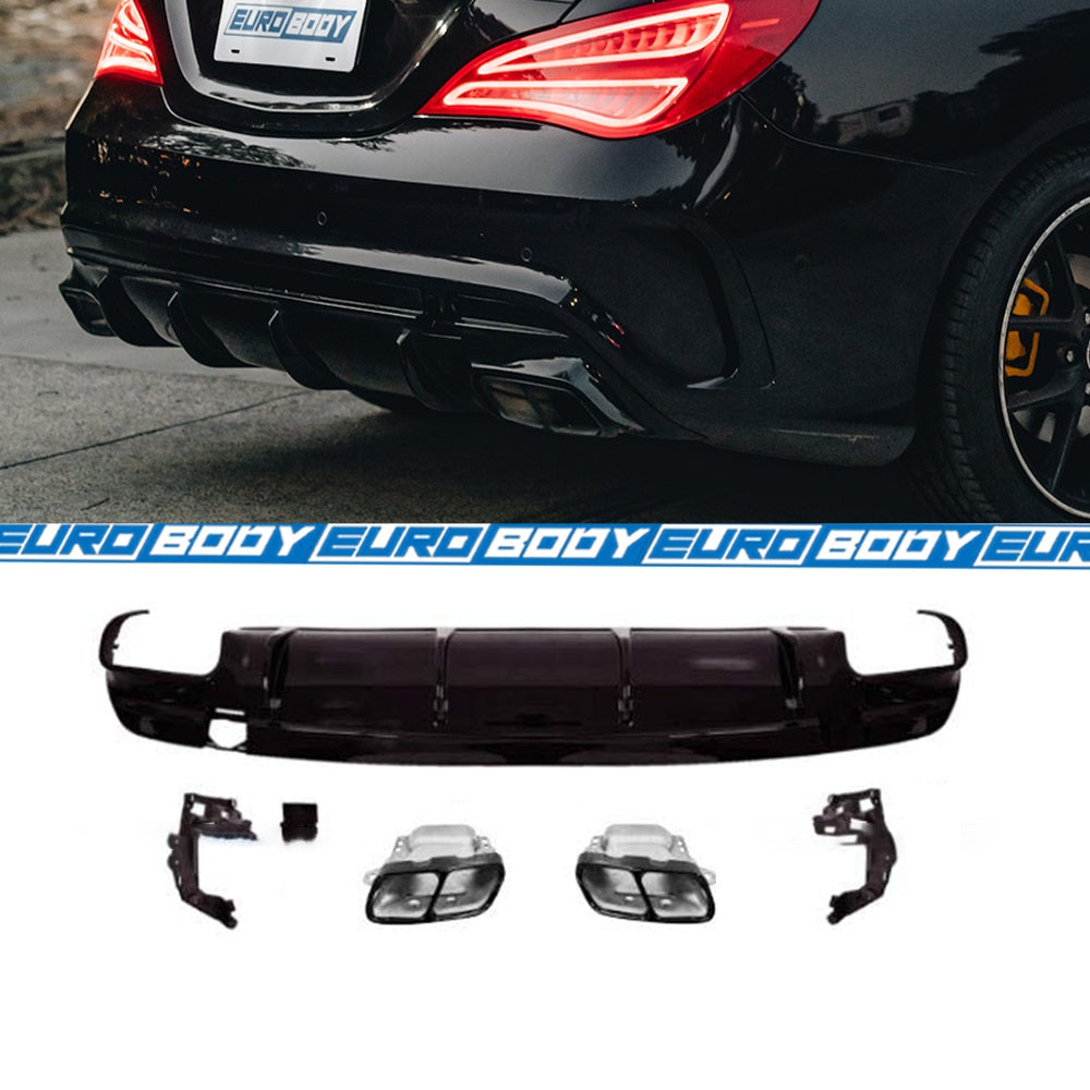 CLA45 (AMG) Style Rear Diffuser for 13-18 Mercedes-Benz CLA-Class (AMG/AMG-Line) C117