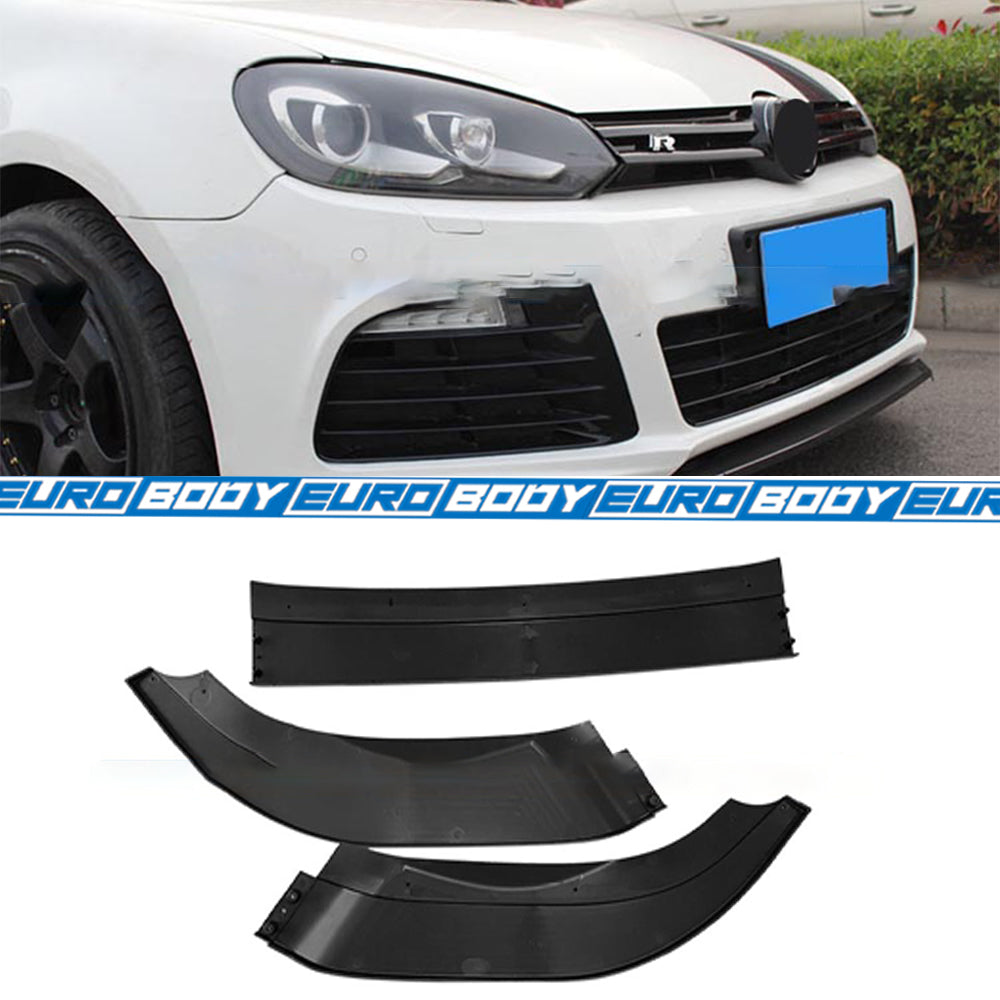 Euro Design Front Lip (Gloss Black) for 09-13 Volkswagen Golf R MK6