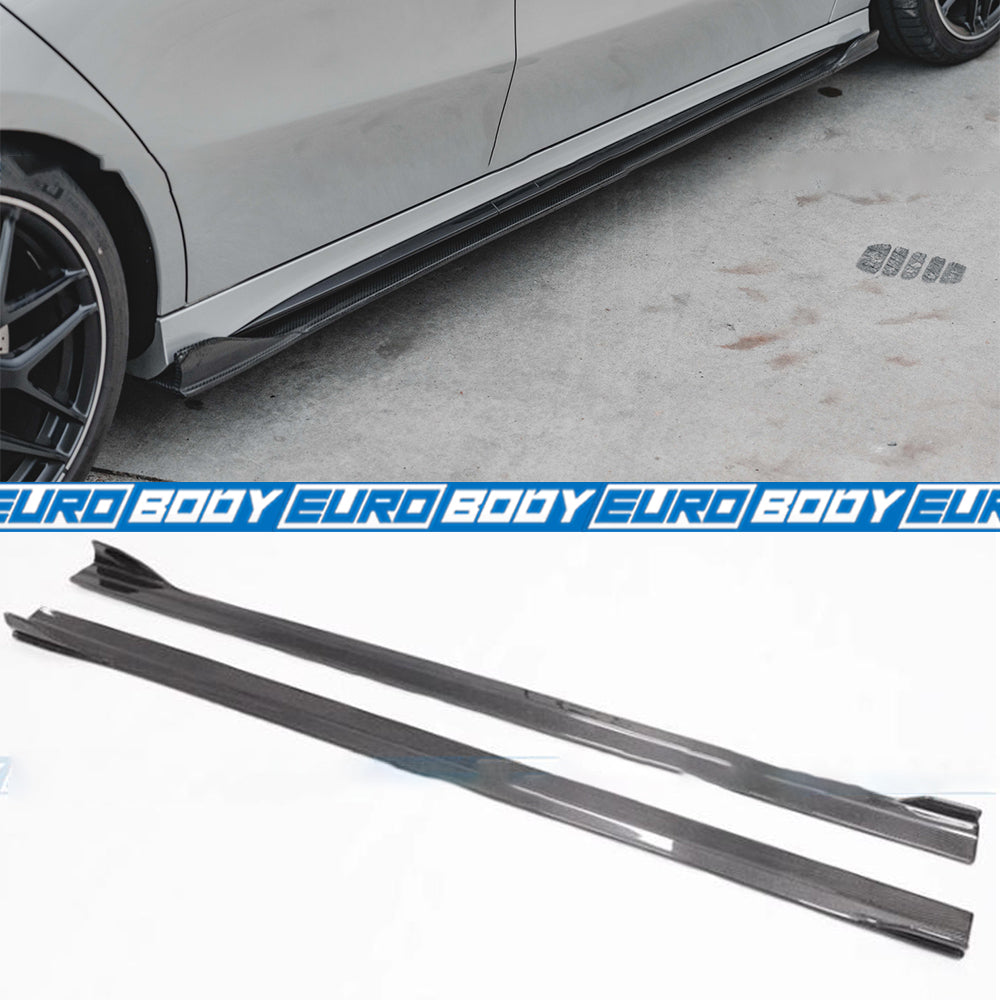 Euro Design Style Side Skirts (Carbon Fibre) for 19+ Mercedes-Benz A-Class W177/V177