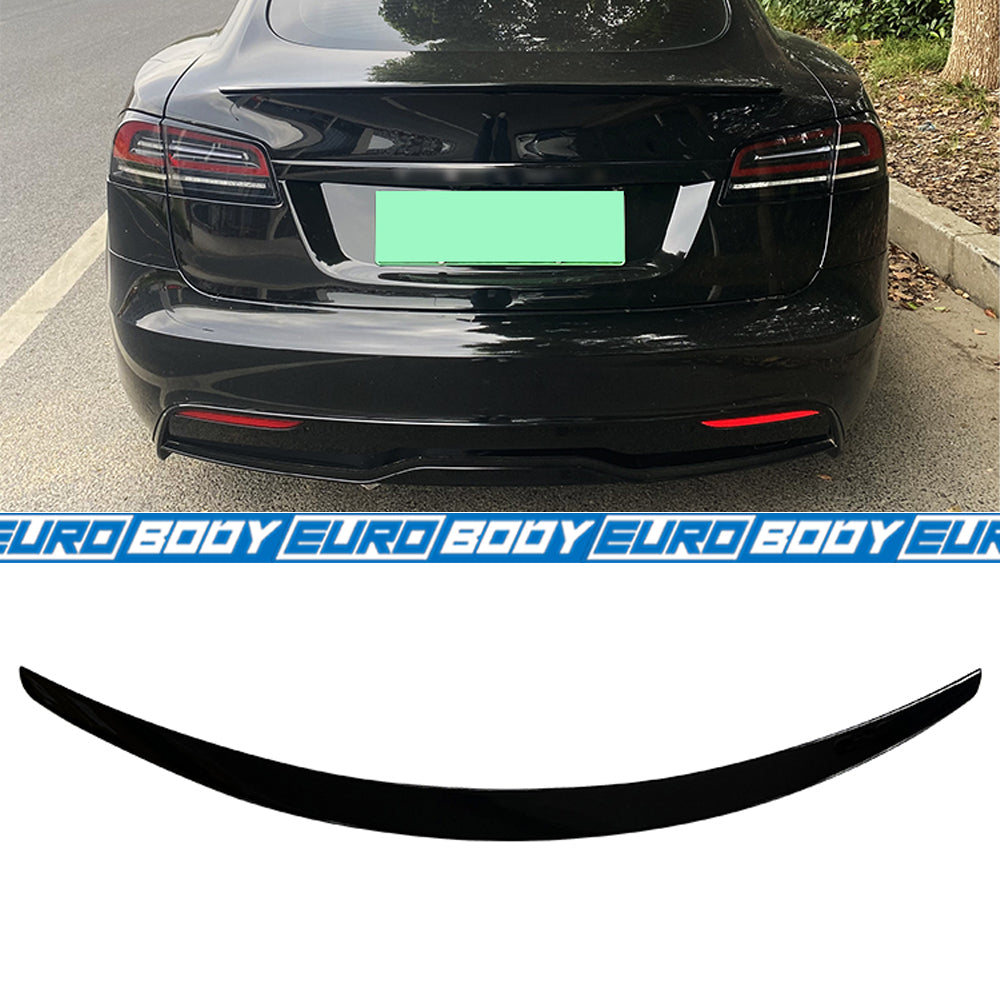 Euro Design Lip Spoiler (Gloss Black) for 14-20 Tesla Model S