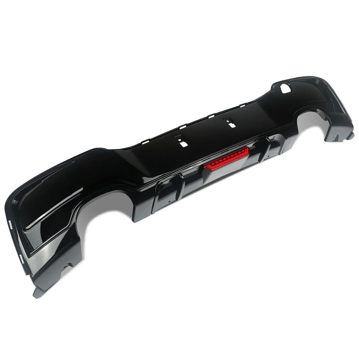 M-Performance Style Rear Diffuser with LED (Gloss Black) for 11-14 BMW 1 Series F20 (M-Sport) Pre-LCI