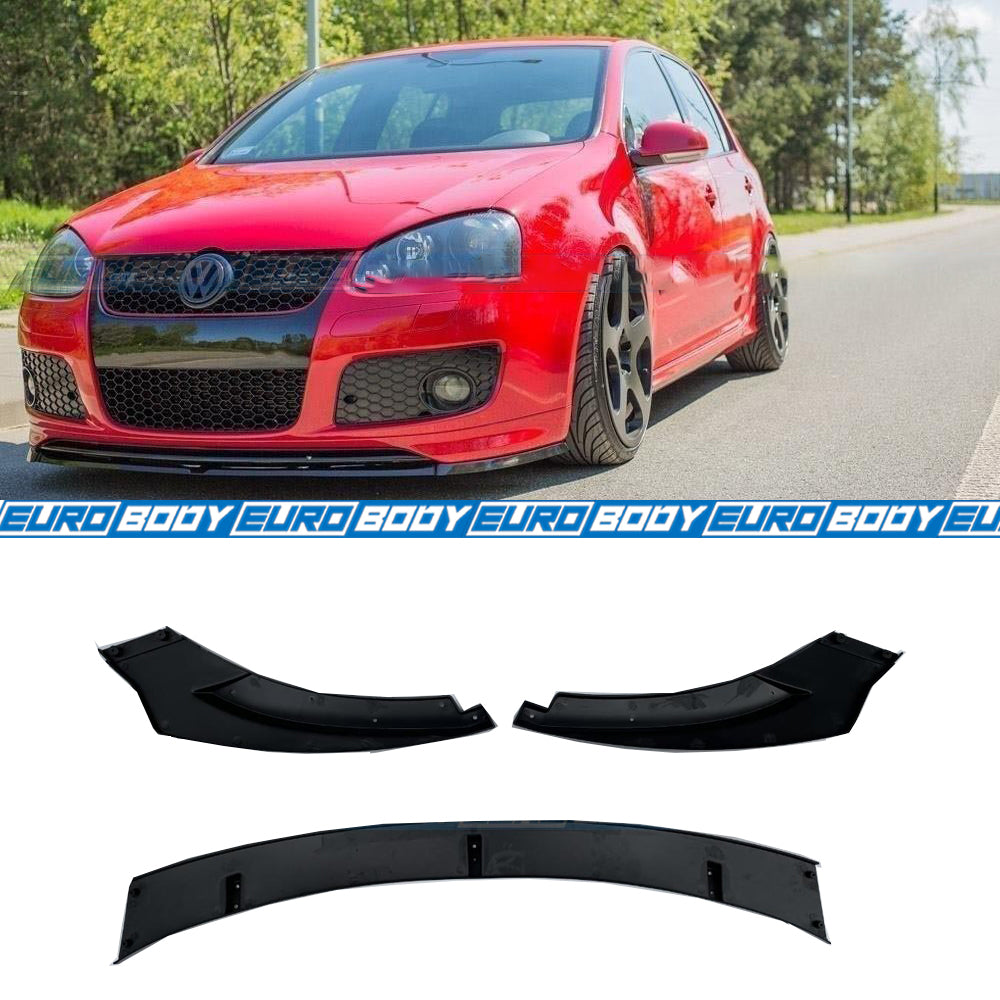 RS Style Front Lip (Gloss Black) for 04-09 Volkswagen Golf GTI MK5