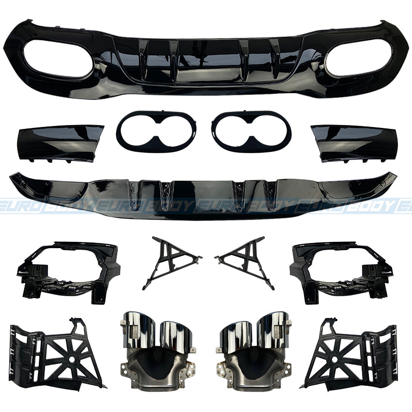 A35/A45S (AMG) Style Rear Diffuser (Gloss Black) for 19+ Mercedes-Benz A-Class (AMG/AMG-Line) W177/V177