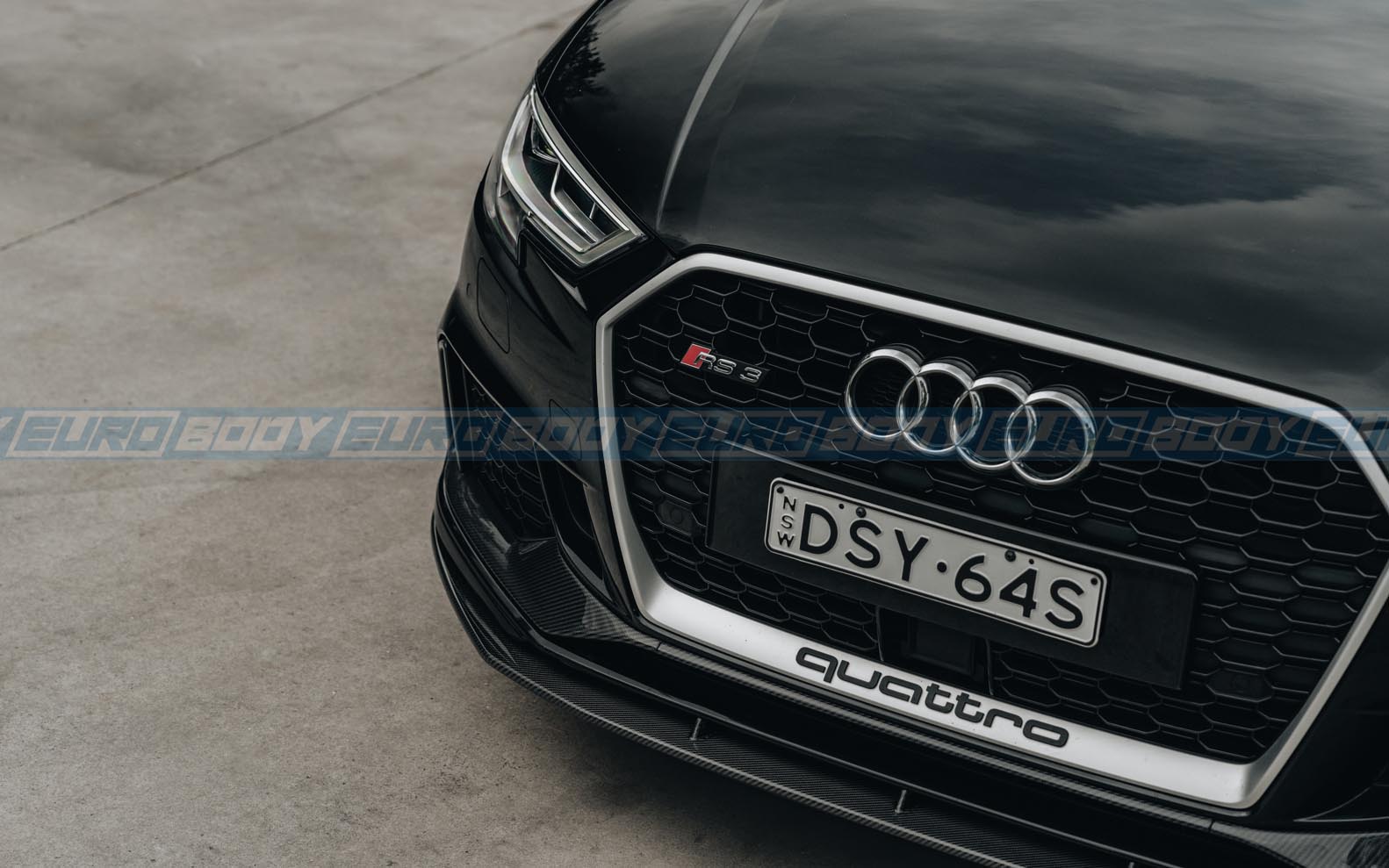 Euro Design Front Bumper Trim (Dry Carbon Fibre) for 17-19 Audi RS3 (Sedan) 8V