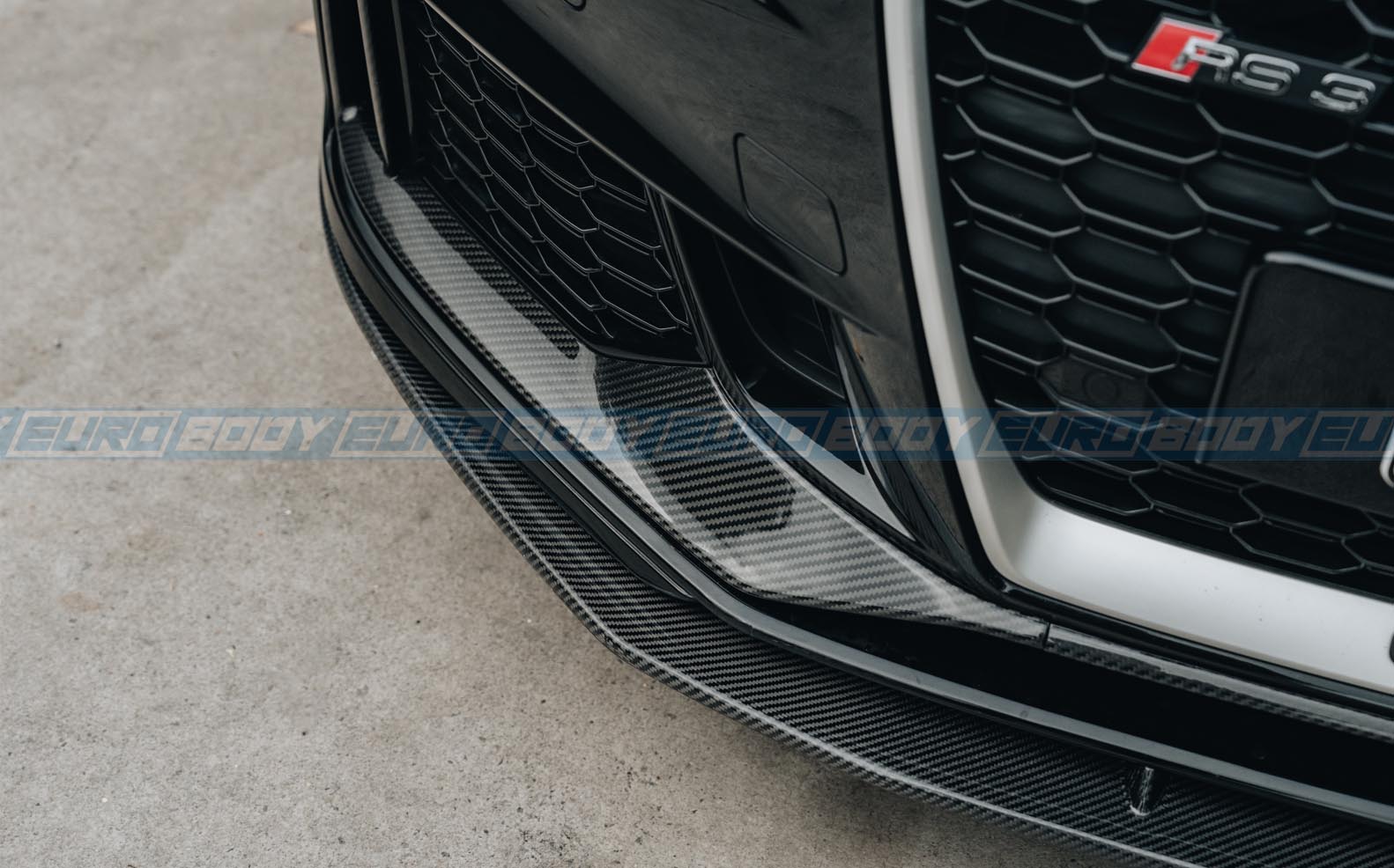Euro Design Front Bumper Trim (Dry Carbon Fibre) for 17-19 Audi RS3 (Sedan) 8V