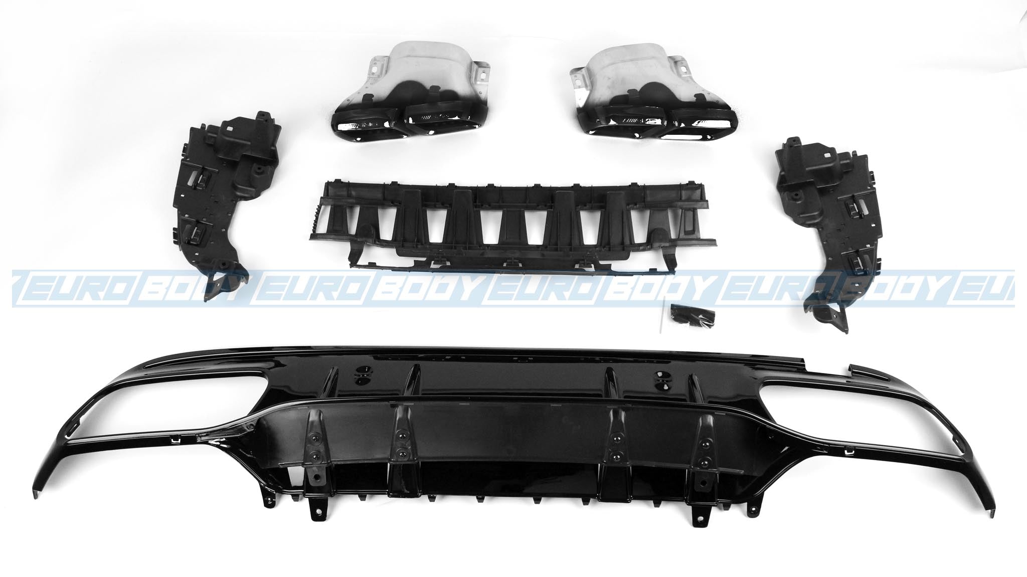 C63S (AMG) Style Rear Diffuser (Gloss Black) for 15-21 Mercedes-Benz C-Class (AMG/AMG-Line) W205/C205