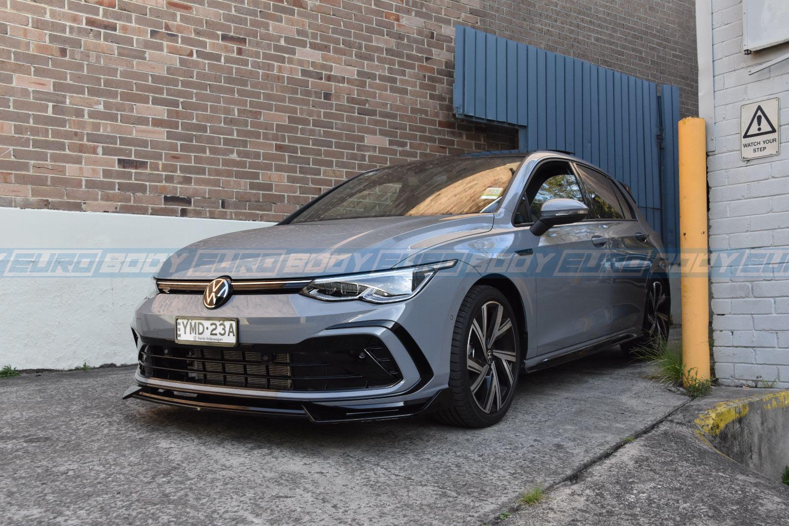 Euro Design 3 Piece Front Lip (Gloss Black) for 21+ Volkswagen Golf TSI/R-Line MK8