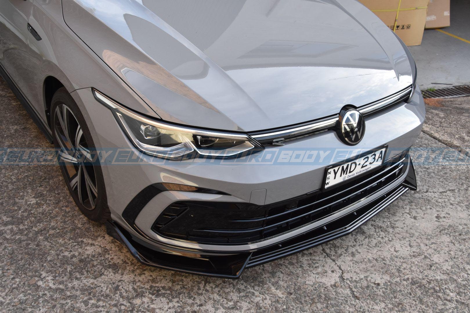 Euro Design 3 Piece Front Lip (Gloss Black) for 21+ Volkswagen Golf TSI/R-Line MK8
