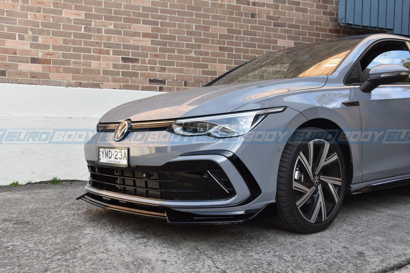 Euro Design 3 Piece Front Lip (Gloss Black) for 21+ Volkswagen Golf TSI/R-Line MK8