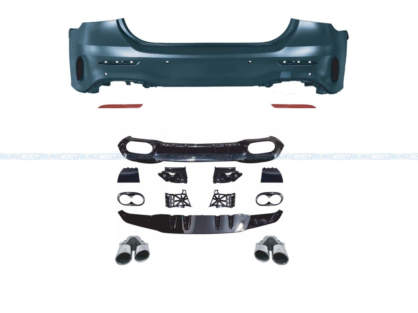 A45S (AMG) Style Rear Bumper for 19+ Mercedes-Benz A-Class W177