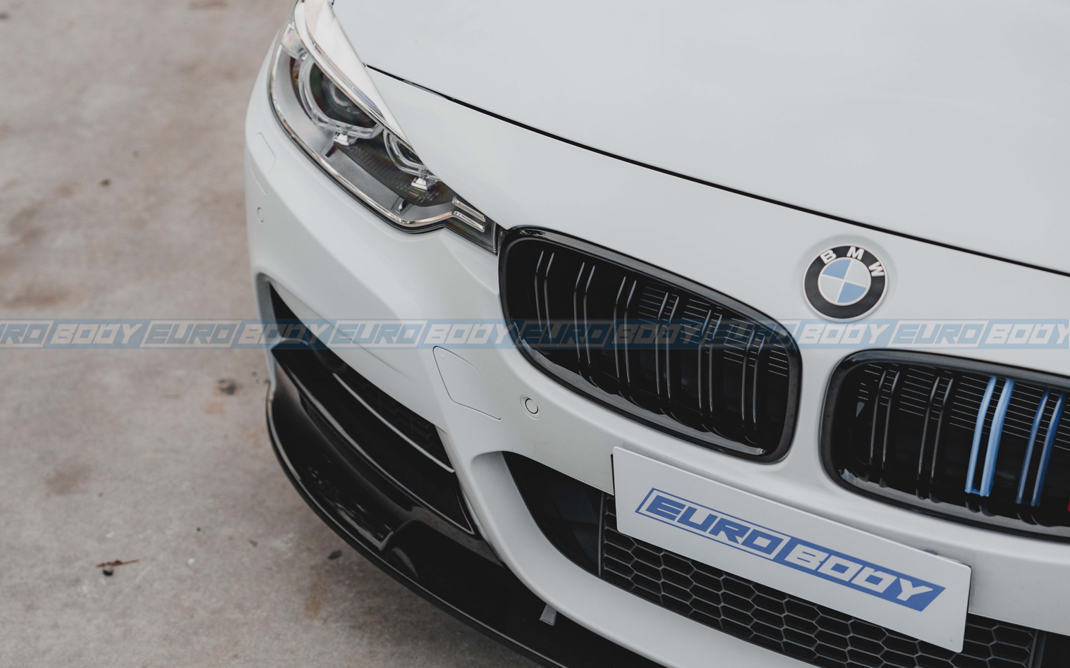 Euro Design Dual Slot Front Grill (Gloss Black) for 12-18 BMW 3 Series/4 Series F30/F31/F32/F33