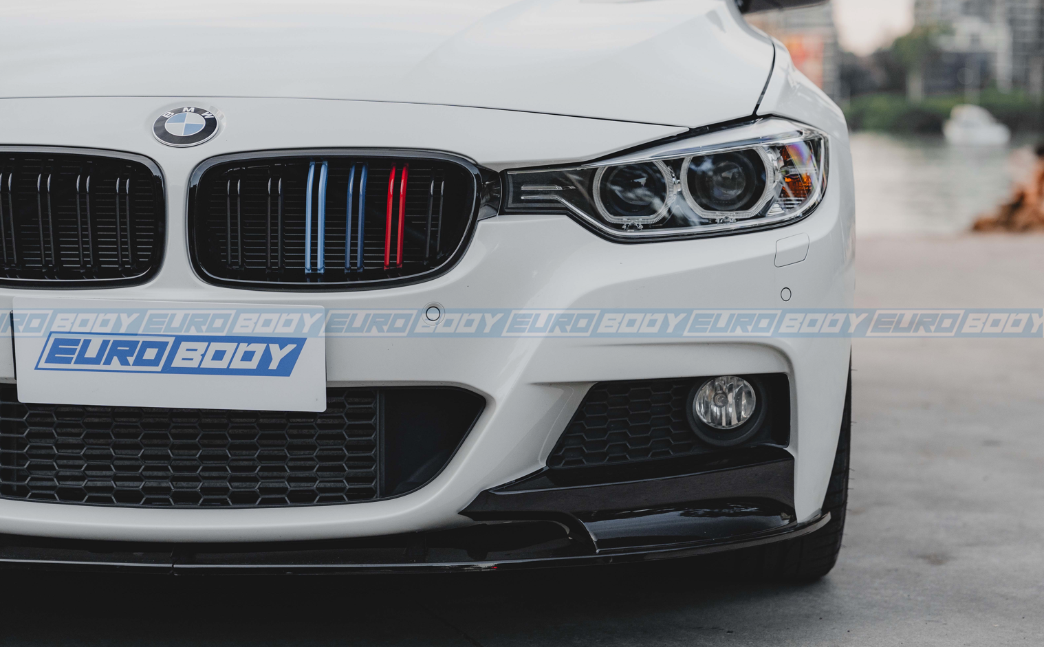 Euro Design Dual Slot Front Grill (Gloss Black) for 12-18 BMW 3 Series/4 Series F30/F31/F32/F33