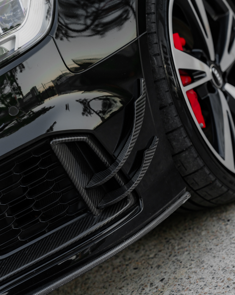Euro Design Front Bumper Canards (Dry Carbon Fibre) for 17-19 Audi RS3 (Sedan/Hatch) 8V