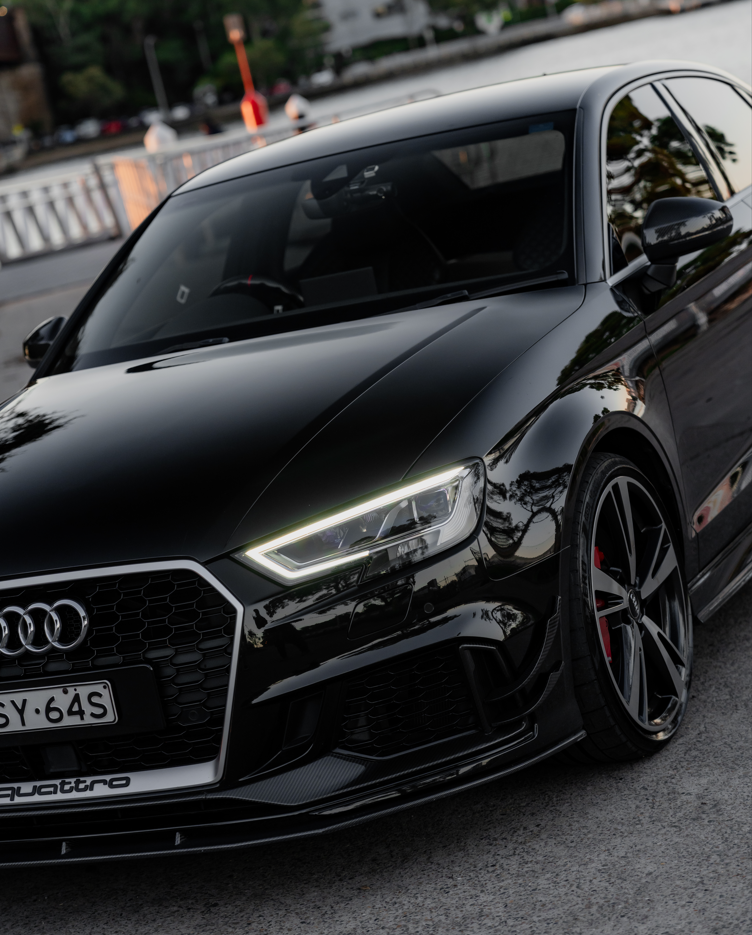 Euro Design Front Bumper Canards (Dry Carbon Fibre) for 17-19 Audi RS3 (Sedan/Hatch) 8V