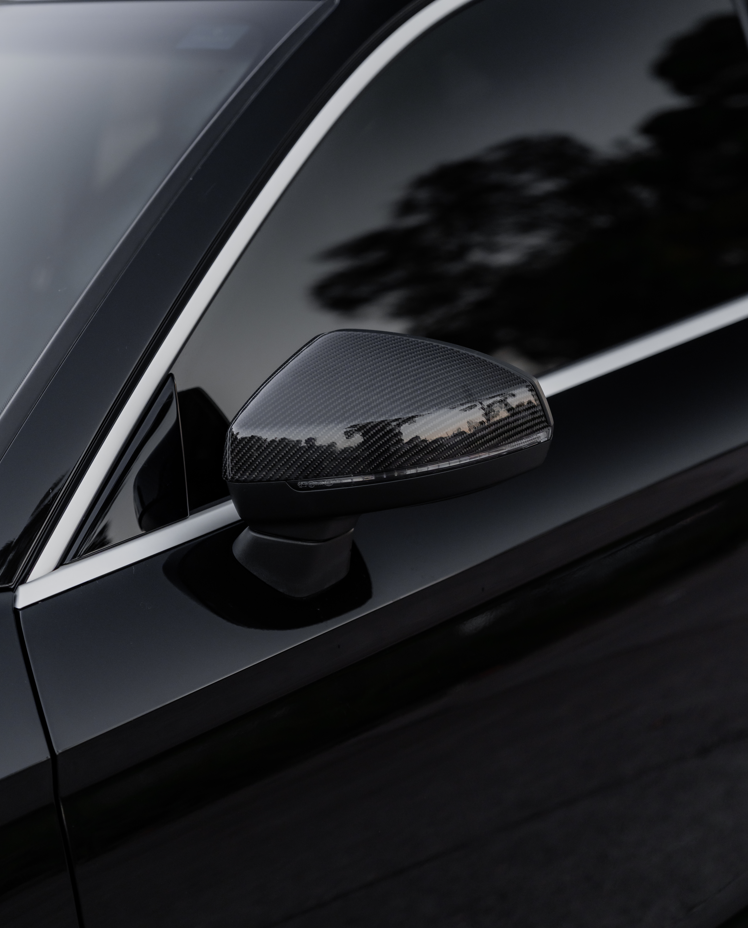 OEM+ Style Mirror Caps (Carbon Fibre) (Replacement) for 13-20 Audi A3/S3/RS3 (Sedan/Hatch) 8V