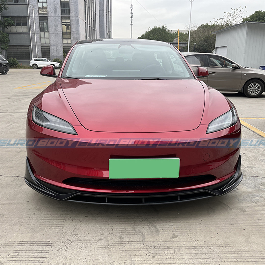 Euro Design Front Lip (Gloss Black) for 24+ Tesla Model 3