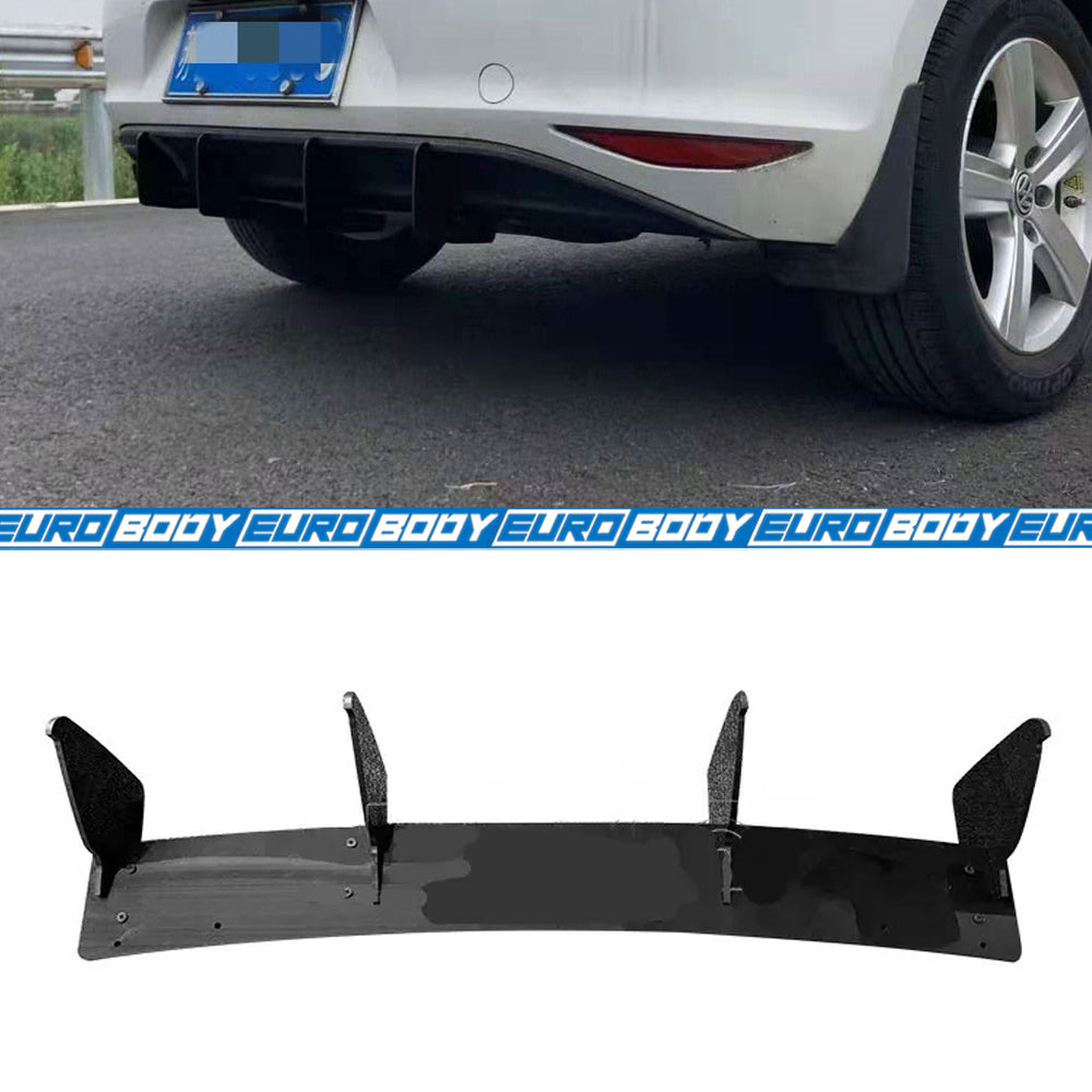 Euro Design Rear Diffuser (Gloss Black) for 13-16 Volkswagen Golf TSI MK7