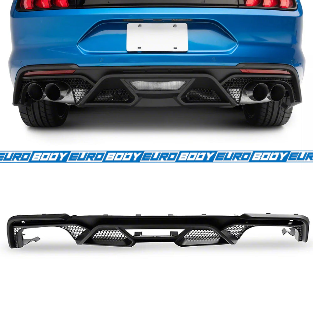 GT500 Style Rear Diffuser (Gloss Black) for 18-23 Ford Mustang FN