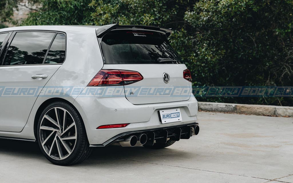 Euro Design Rear Diffuser (Gloss Black) for 17-20 Volkswagen Golf R MK7.5