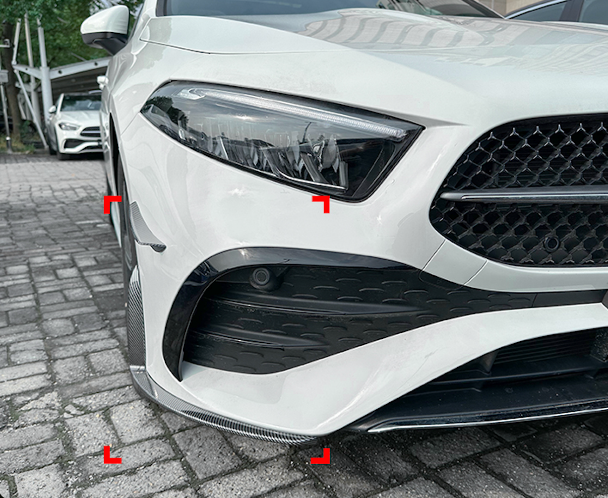 AMG Style Front Lip Kit (Gloss Black) for 23+ Mercedes-Benz A-Class (A35/AMG-Line) W177
