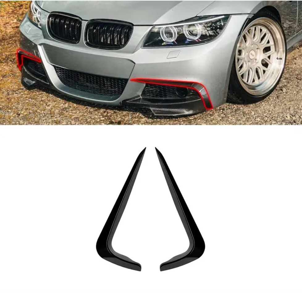 Euro Design Front Canards (Gloss Black) for 09-11 BMW 3 Series E90 (M-Sport) LCI