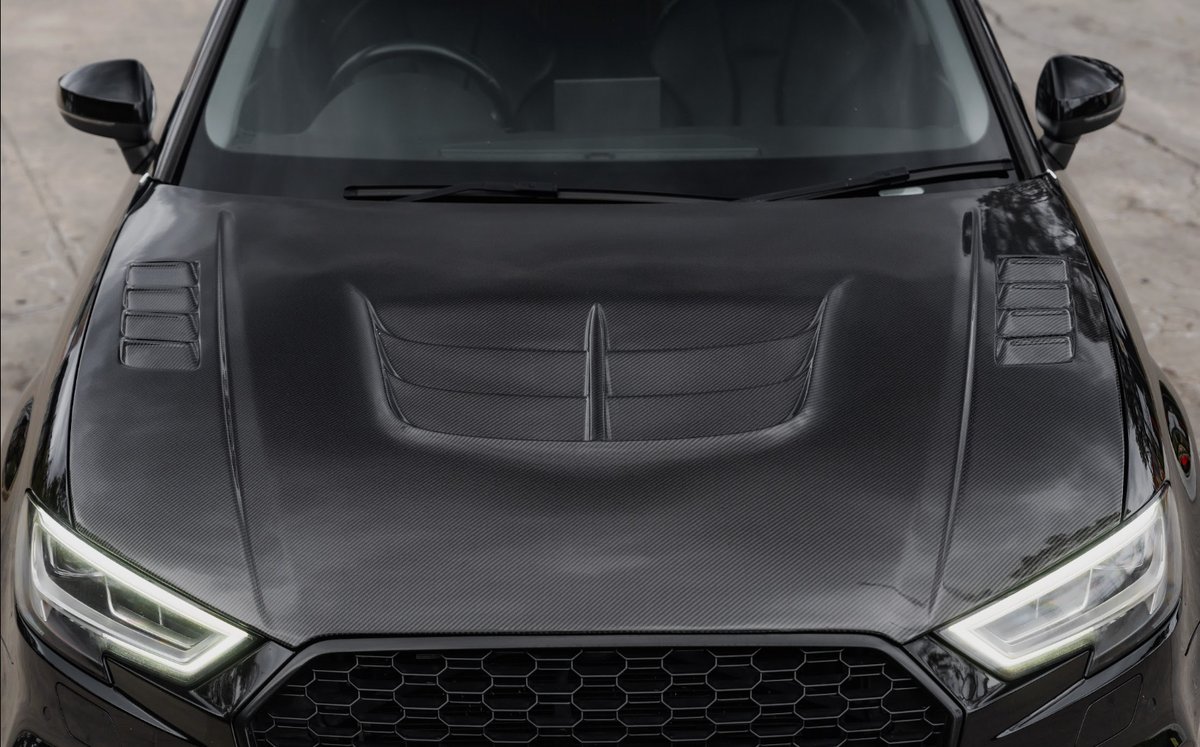 Euro Design Bonnet/Hood (Carbon Fibre) for 13-20 Audi A3/S3/RS3 (Sedan/Hatch) 8V