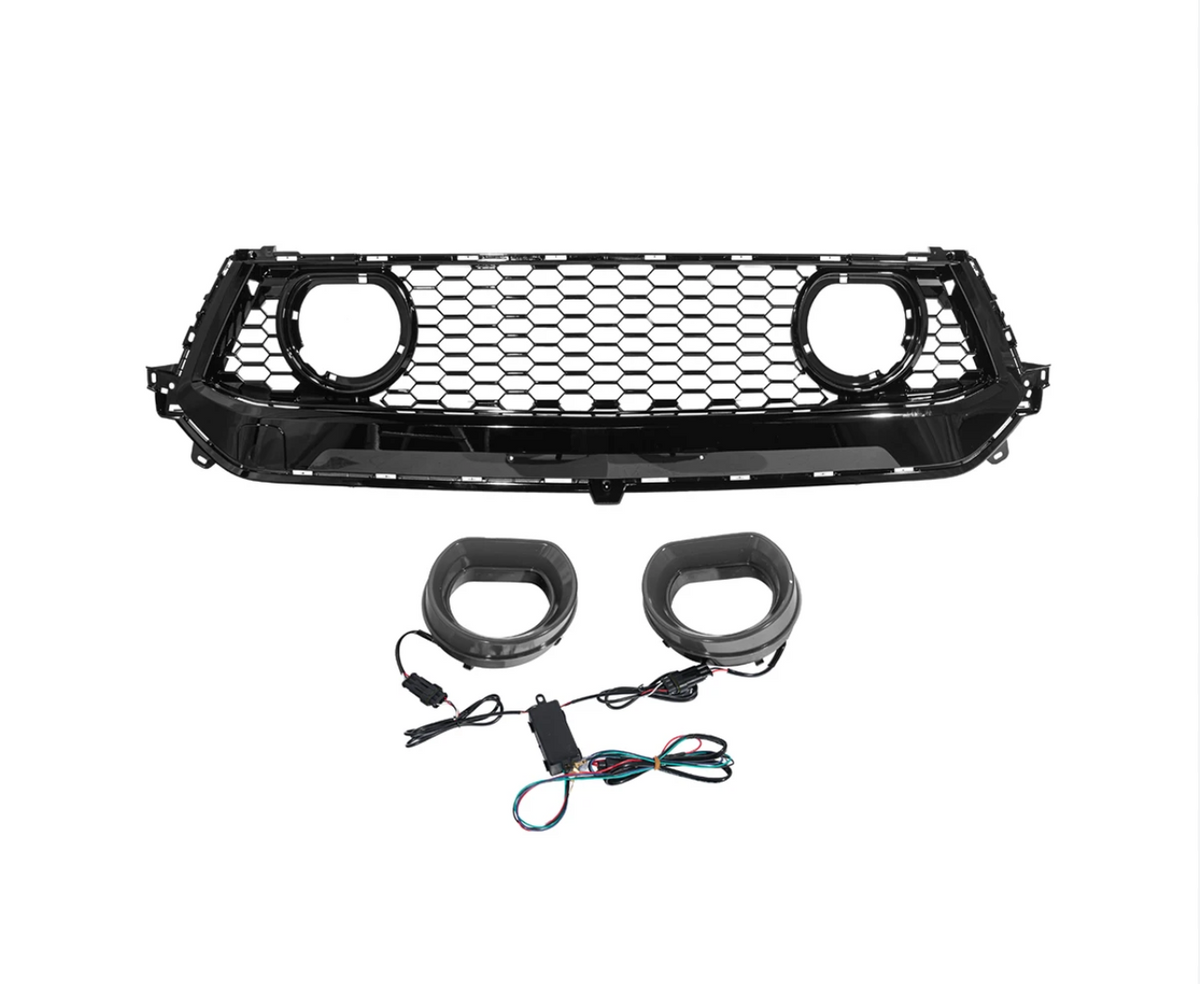 GTV-Style Front Grill w LED for 24+ Ford Mustang FO S650