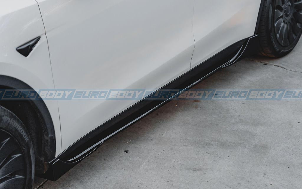 Euro Design Side Skirt (Gloss Black) for 21+ Tesla Model Y