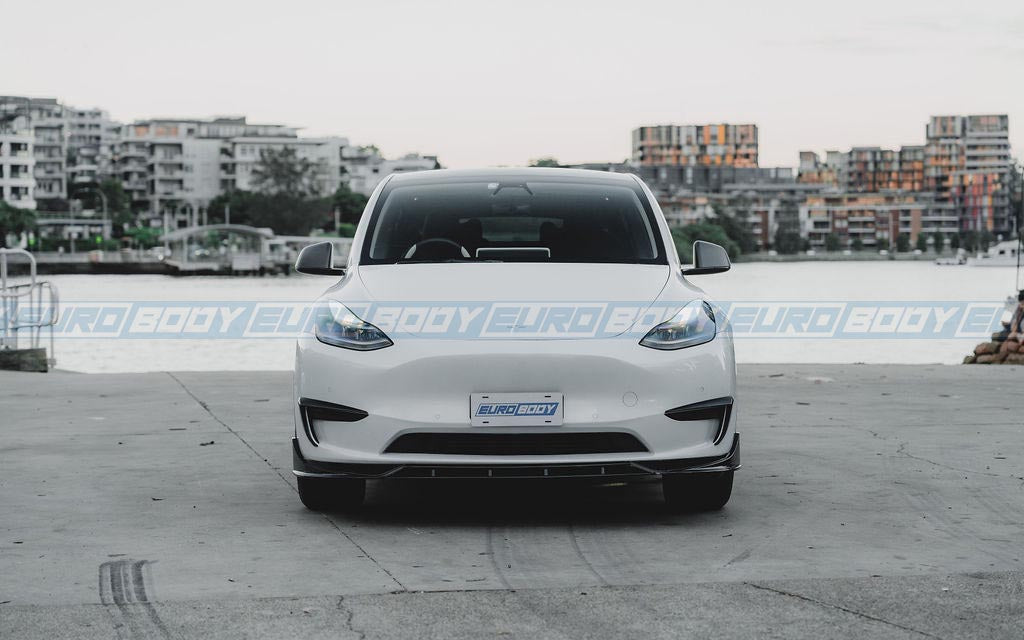 Euro Design 3 Piece Front Lip (Gloss Black) for 21+ Tesla Model Y